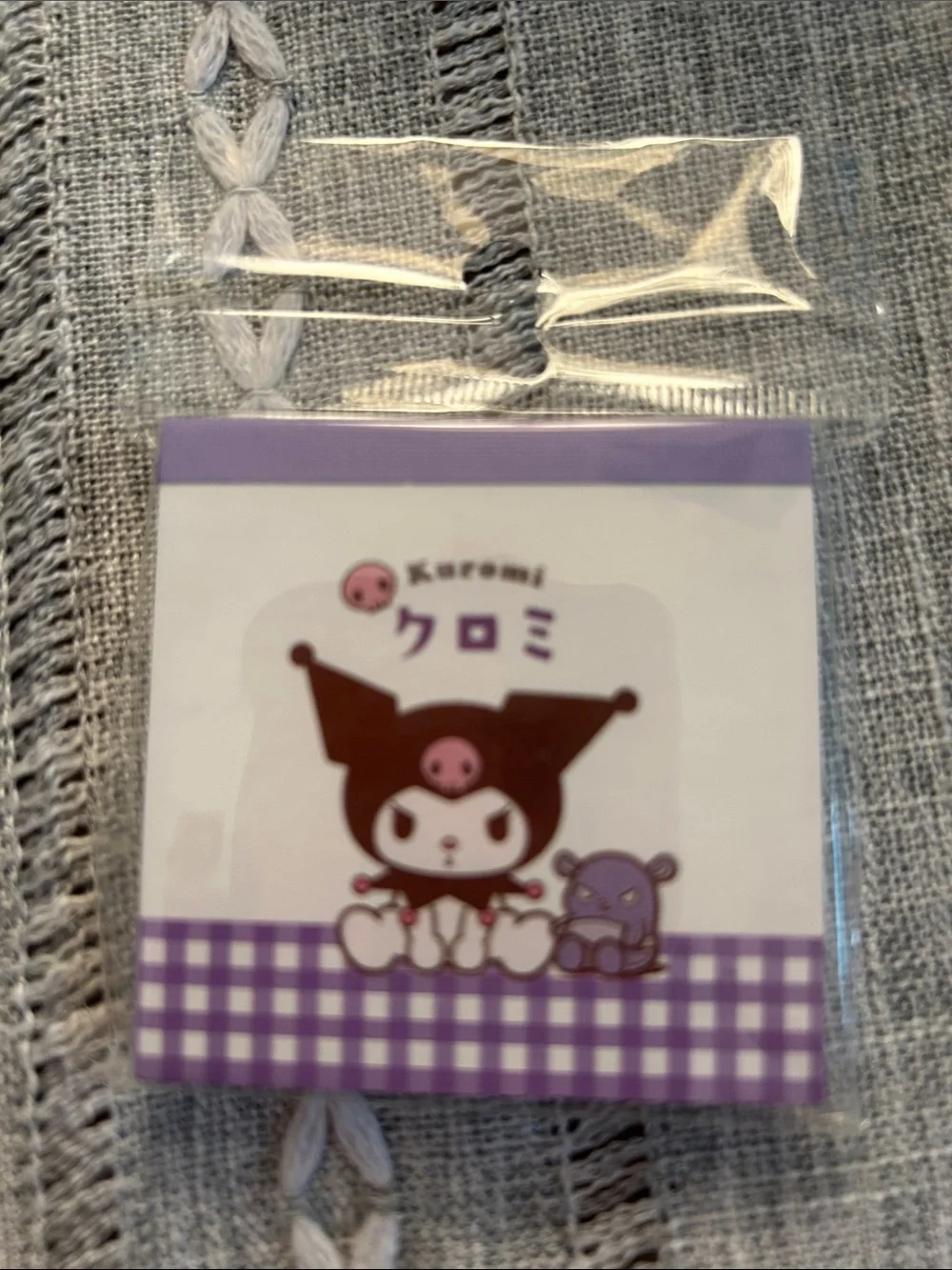 Kuromi Set with Pouch, Stickies, Small Pad, and Coin Purse (bonus mini pen)